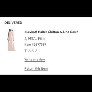 Bill Levkoff Petal Pink Halter Chiffon Dress